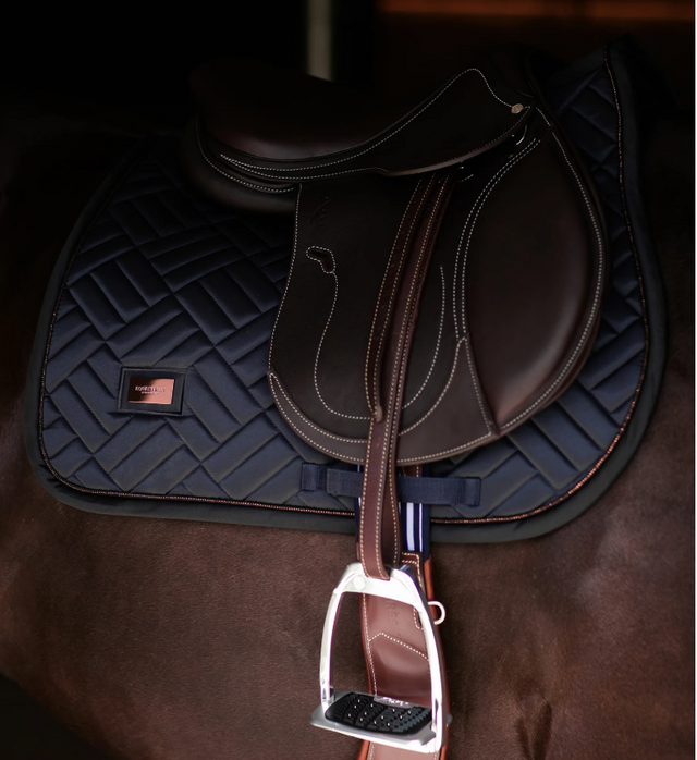 Jump Saddle Pad Modern Dark Ocean | Equestrian Stockholm