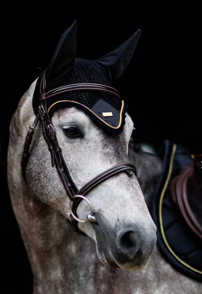 Ear Bonnet Black Gold / Equestrian Stockholm