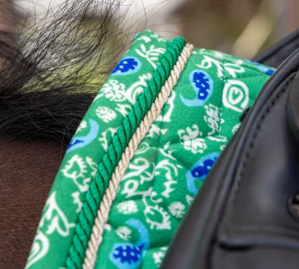 KENTUCKY Saddle Pad Velvet Paisley garden printing Dressage